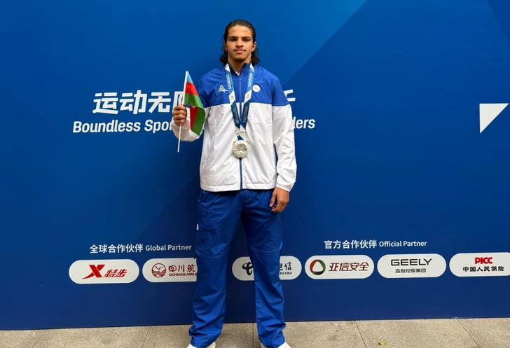 Amin Guliyev Çin’de Dünya Oyunları’nda Azerbaycan’a gümüş madalya kazandırdı