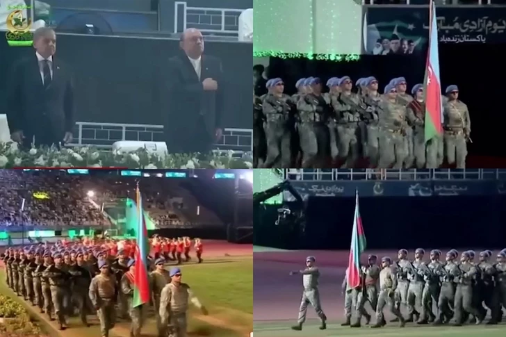 Pakistan, bağımsızlık geçit töreninde Azerbaycan askerlerini ayakta karşıladı
