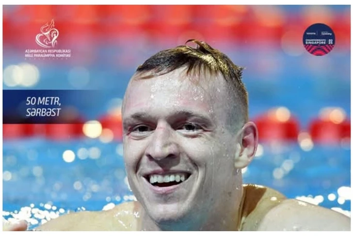 Üç günde üçüncü madalya: Azerbaycanlı paralı yüzücü dünya şampiyonasında yine podyumda