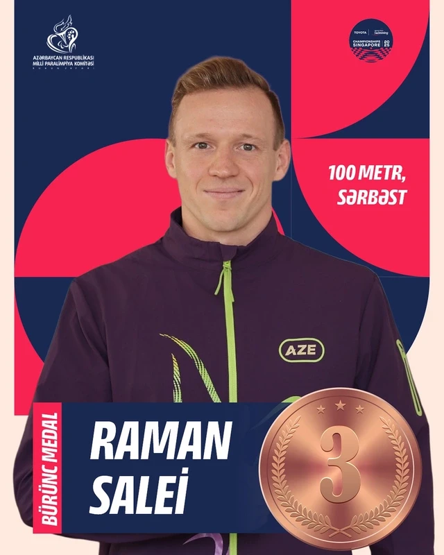 Azerbaycanlı paralı yüzücü yine podyumda