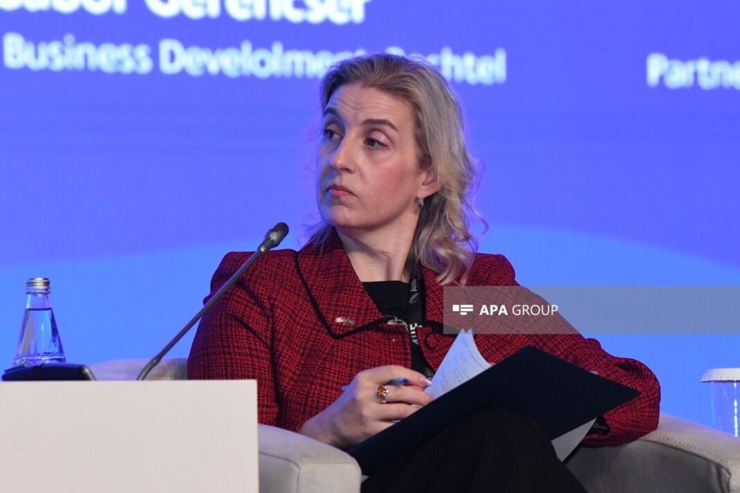 ABD, TRIPP’i 201 milyon dolarlık fonla destekleyecek ABD'nin Azerbaycan Maslahatgüzarı Amy Carlon Bakü'deki yatırım forumunda konuşuyor