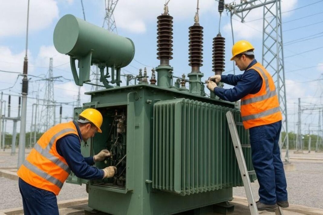 Yasamal’ın bazı bölgelerinde elektrik üç saat kesilecek Elektrik trafosunda çalışan işçiler, temsili görsel